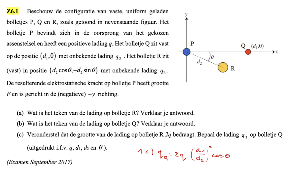 Natuurkunde.nl - Ladingen in assenstelsel